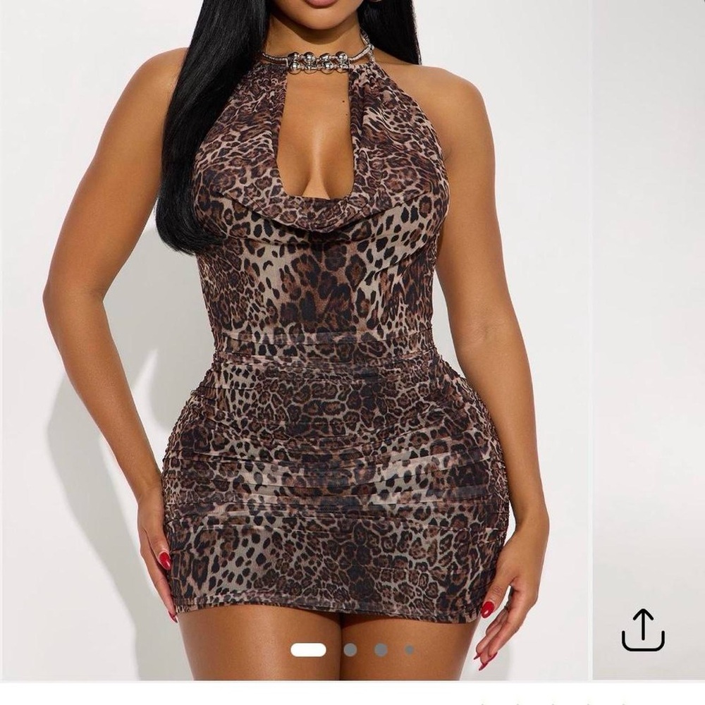 Fashion Nova Brown Leopard Mini Dress